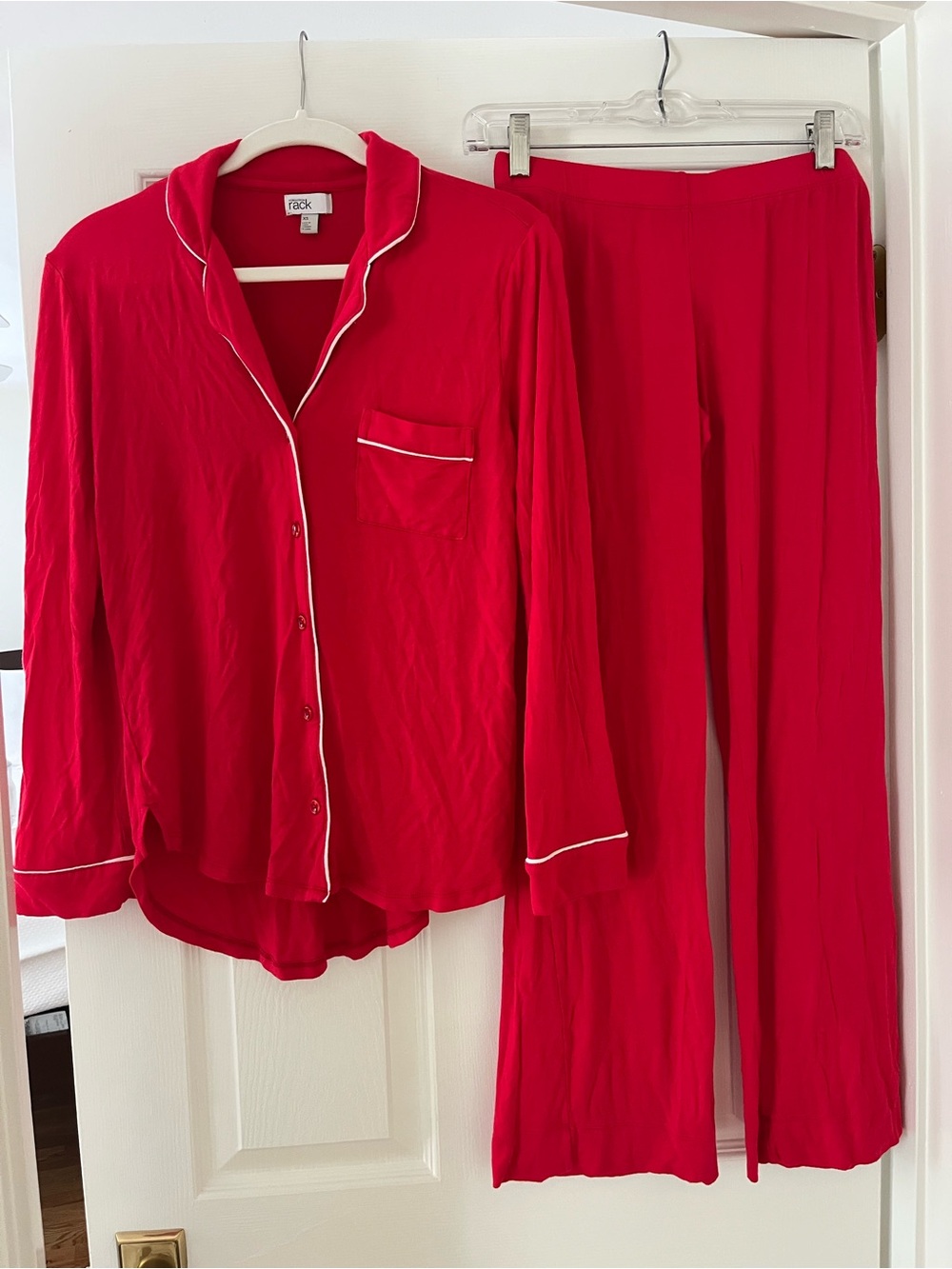 Nordstrom Red Pajama Set with White Trim